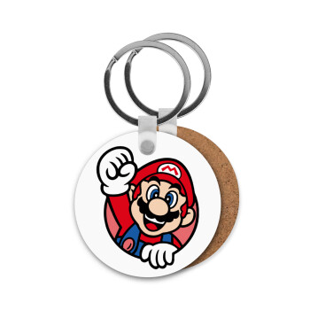 Super mario win, Μπρελόκ Ξύλινο στρογγυλό MDF Φ5cm