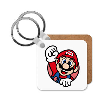 Super mario win, Μπρελόκ Ξύλινο τετράγωνο MDF