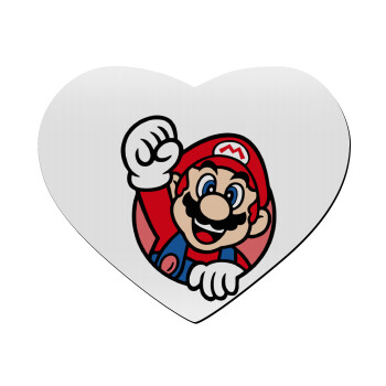 Super mario win, Mousepad heart 23x20cm