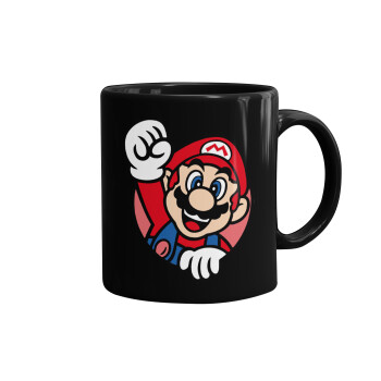Super mario win, Mug black, ceramic, 330ml