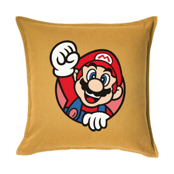 Super mario win, Sofa cushion YELLOW 50x50cm includes filling