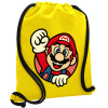 Backpack pouch GYMBAG Yellow, with pocket (40x48cm) & thick cords