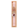 Easter Set, wooden keychain & scented flat Easter candle (30cm) (PINK)