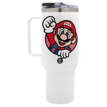 Super mario win, Mega Stainless steel Tumbler with lid, double wall 1,2L