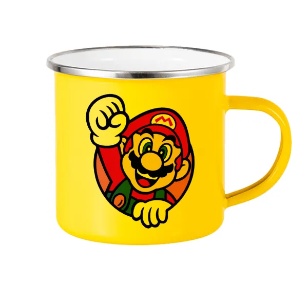 Super mario win — Yellow Enamel Metallic Cup 360ml