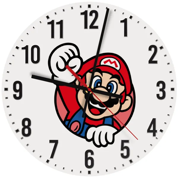Super mario win — Ρολόι τοίχου ξύλινο 30cm