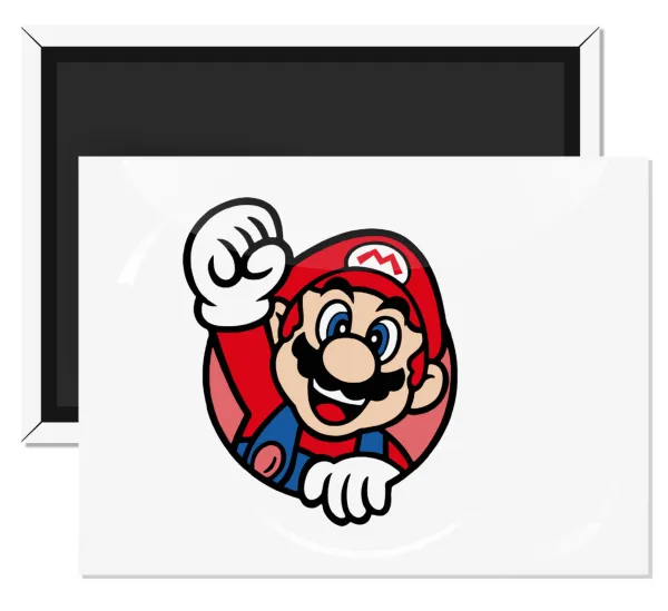 Super mario win — Rectangular fridge magnet, 9x6cm
