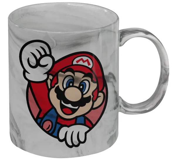 Super mario win — Mug ceramic marble style, 330ml
