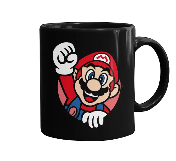 Super mario win — Mug black, ceramic, 330ml