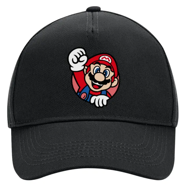Super mario win — Καπέλο Ενηλίκων Ultimate ΜΑΥΡΟ, (100% ΒΑΜΒΑΚΕΡΟ DRILL, ΕΝΗΛΙΚΩΝ, UNISEX, ONE SIZE)