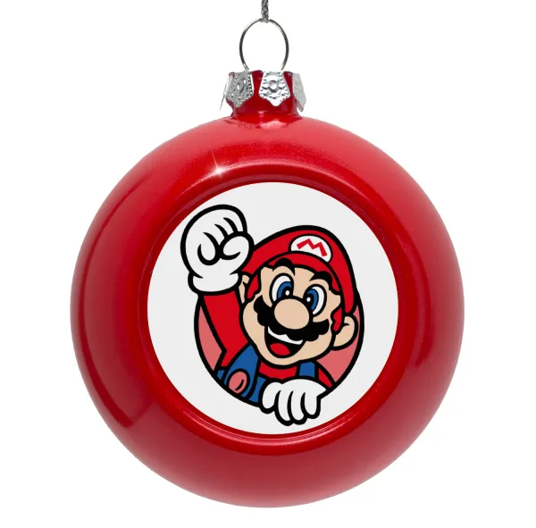 Super mario win — Red Christmas tree ornament bauble 8cm