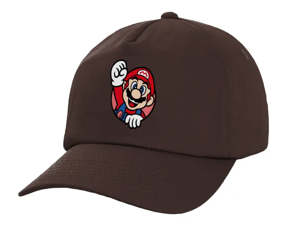 Super mario win — Adult Baseball Cap, 100% Cotton, Chocolate (COTTON, ADULT, UNISEX, ONE SIZE)