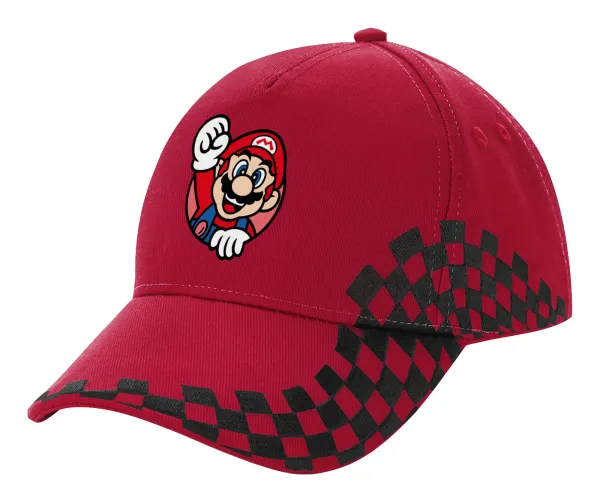 Super mario win — Adult Cap RACING Ultimate Red/Black, (100% COTTON DRILL, ADULT, UNISEX, ONE SIZE ADULT)