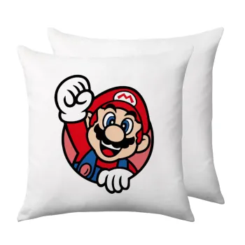 Super mario win, Μαξιλάρι καναπέ 40x40cm περιέχεται το  γέμισμα