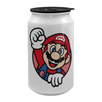 Super mario win, Κούπα ταξιδιού μεταλλική με καπάκι (tin-can) 500ml