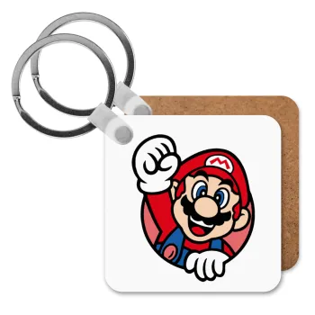 Super mario win, Μπρελόκ Ξύλινο τετράγωνο MDF
