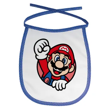 Super mario win, Σαλιάρα μωρού αλέκιαστη με κορδόνι Μπλε