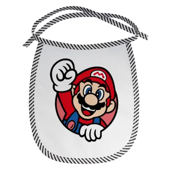 Super mario win, Σαλιάρα μωρού αλέκιαστη με κορδόνι Μαύρη