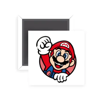 Super mario win, Μαγνητάκι ψυγείου τετράγωνο διάστασης 5x5cm