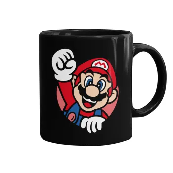 Super mario win, Mug black, ceramic, 330ml
