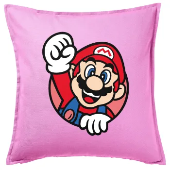 Super mario win, Sofa cushion Pink 50x50cm includes filling