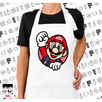 Super mario win, Ποδιά μακριά Σεφ ολόσωμη με τσέπες white (ΕΝΗΛΙΚΩΝ)