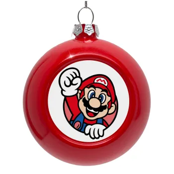 Super mario win, Red Christmas tree ornament bauble 8cm