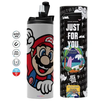 Super mario win, Tumbler stainless steel GREY 600ml