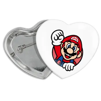 Super mario win, Κονκάρδα παραμάνα καρδιά (57x52mm)
