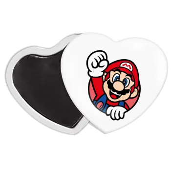 Super mario win, Μαγνητάκι καρδιά (57x52mm)