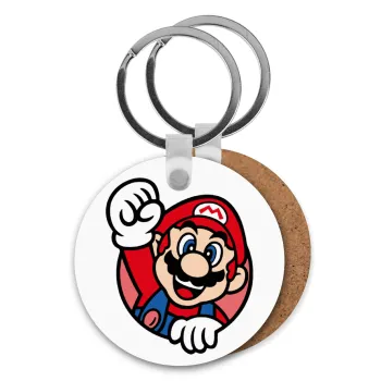 Super mario win, Μπρελόκ Ξύλινο στρογγυλό MDF Φ5cm