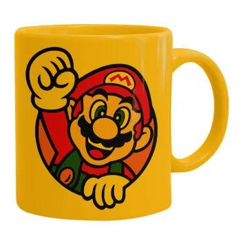 Super mario win, Κούπα, κεραμική κίτρινη, 330ml