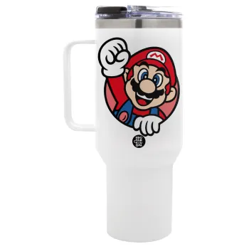 Super mario win, Mega Tumbler με καπάκι, διπλού τοιχώματος (θερμό) 1,2L
