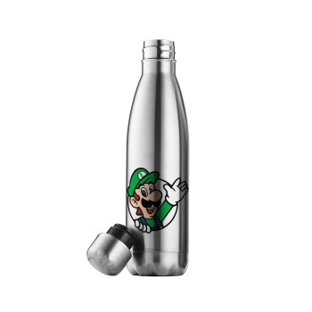Super mario Luigi win, Inox (Stainless steel) double-walled metal mug, 500ml