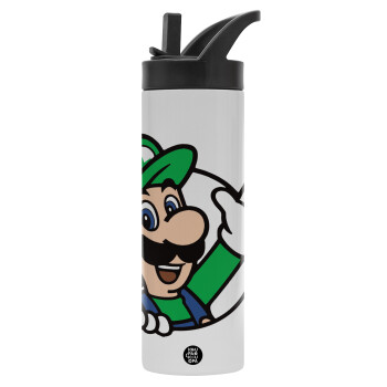 Super mario Luigi win, bottle-thermo-straw