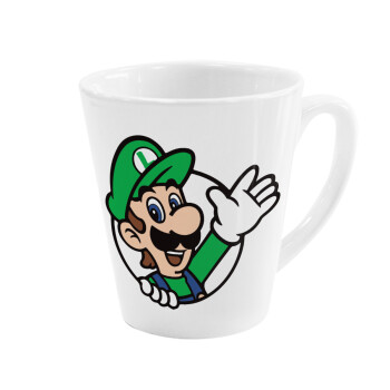 Super mario Luigi win, Κούπα Latte Λευκή, κεραμική, 300ml