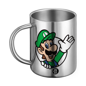 Super mario Luigi win, BIG Mug Stainless steel double wall (450ml)