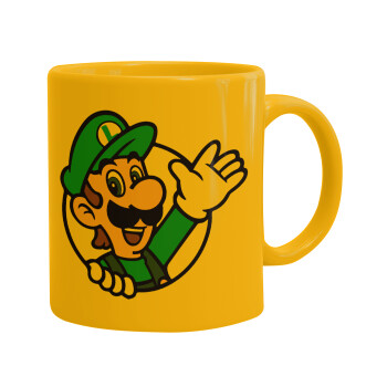 Super mario Luigi win, Κούπα, κεραμική κίτρινη, 330ml (1 τεμάχιο)