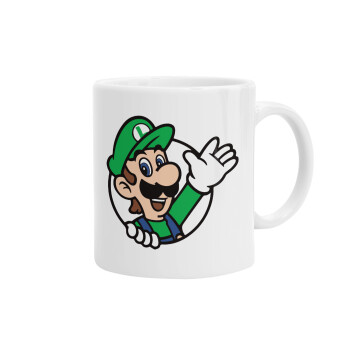 Super mario Luigi win, Ceramic coffee mug, 330ml
