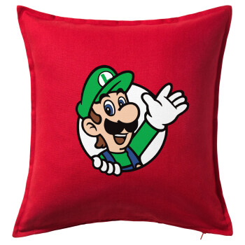 Super mario Luigi win, Sofa cushion RED 50x50cm includes filling