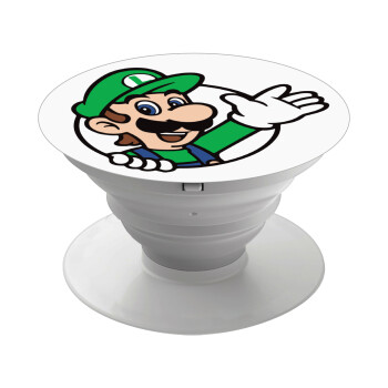 Super mario Luigi win, Pop Socket Λευκό Βάση Στήριξης Κινητού στο Χέρι