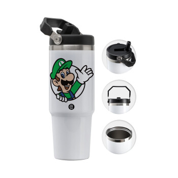 Super mario Luigi win, 30oz stainless Steel Tumbler with Handle