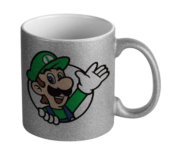 Super mario Luigi win — Glitter Ασημένια