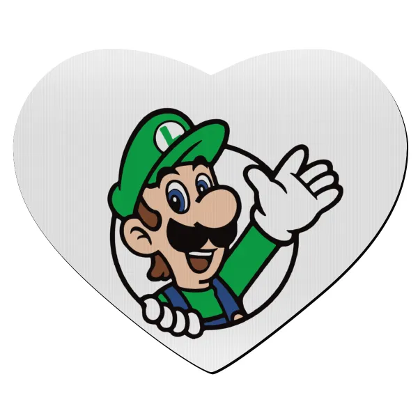 Super mario Luigi win — Mousepad καρδιά 23x20cm
