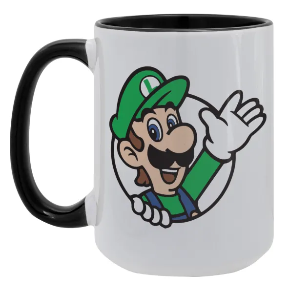 Super mario Luigi win — Mega 15oz Μαύρη