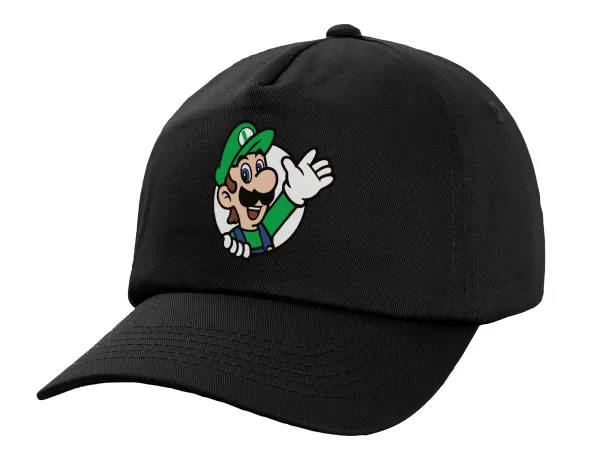 Super mario Luigi win — Child's Baseball Cap, 100% Cotton, Black