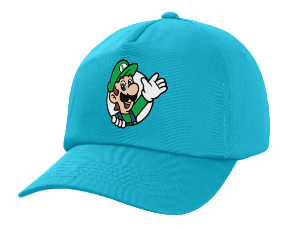 Super mario Luigi win — Children's Baseball Cap, 100% Cotton Twill, Blue (COTTON, CHILDREN, UNISEX, ONE SIZE)