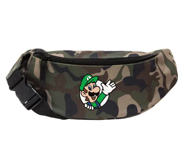Super mario Luigi win — Unisex waist bag (banana) in Jungle camouflage color with 2 pockets