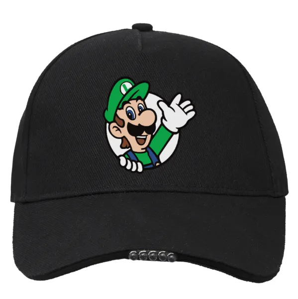 Super mario Luigi win — Work & Activity LED Light Cap – Perfect for Night & Low Light Conditions (100% COTTON, ADULT, UNISEX)