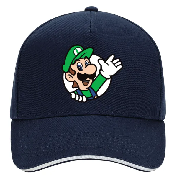Super mario Luigi win — DRILL Adult Ultimate Hat BLUE/WHITE, (100% COTTON, ADULT, UNISEX, ONE SIZE)
